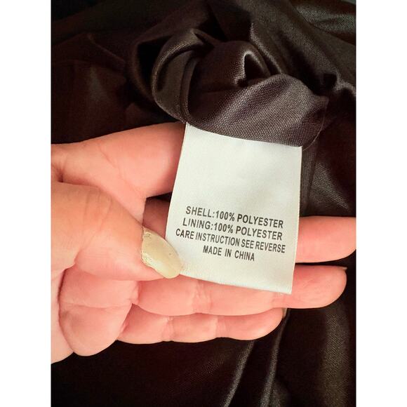 ANNE Black Maxi Women's Dress Beaded Shoulder Formal Evening Gown Size 10 - Picture 8 of 8